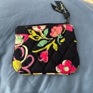 Vera Bradley Blue, pink Floral Quilted Pouch